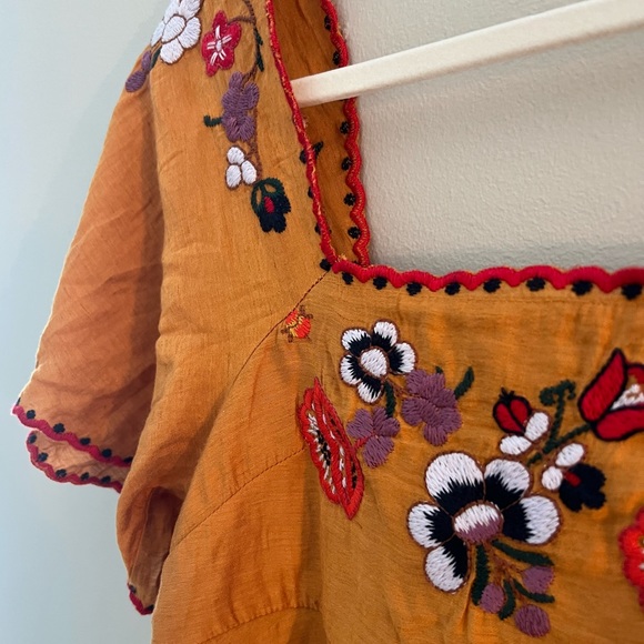 Madewell Flower Cottagecore Flutter Sleeve Yoke Square Neck Mini Dress Size XXS - Picture 4 of 7